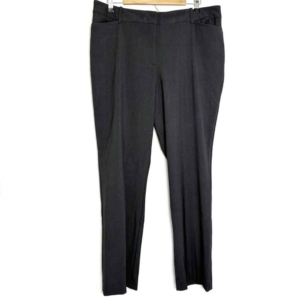 Liz Claiborne Audra Charcoal Gray Curvy Trouser High Rise Dress Pants NWT 16